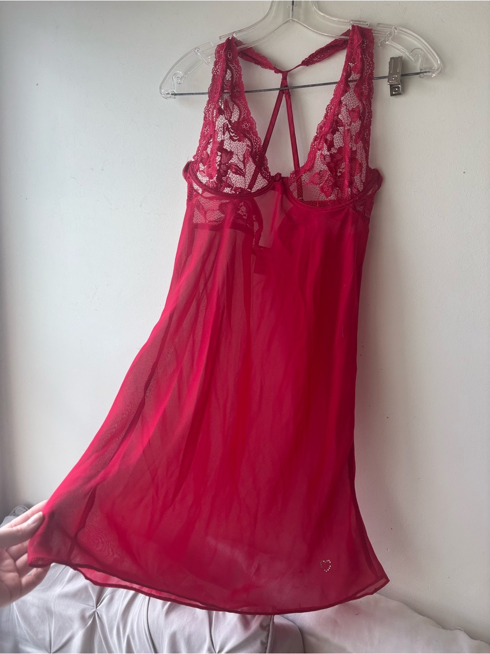 Vintage La Vie En Rose Red Lace Babydoll Nightgown | Size M | Y2K Lingerie ❤️💋